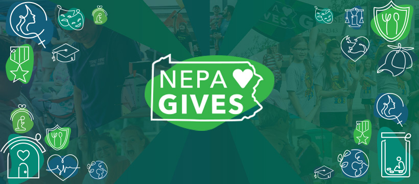 NEPA Gives logo in blue and green